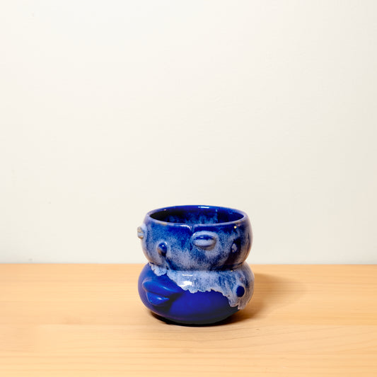 Blue Drip Bubble Mug (with face)